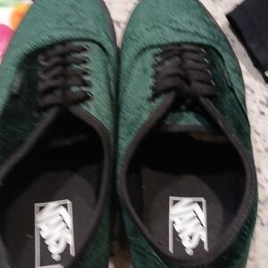 Vans Men's Dark Green Velvet 9.5